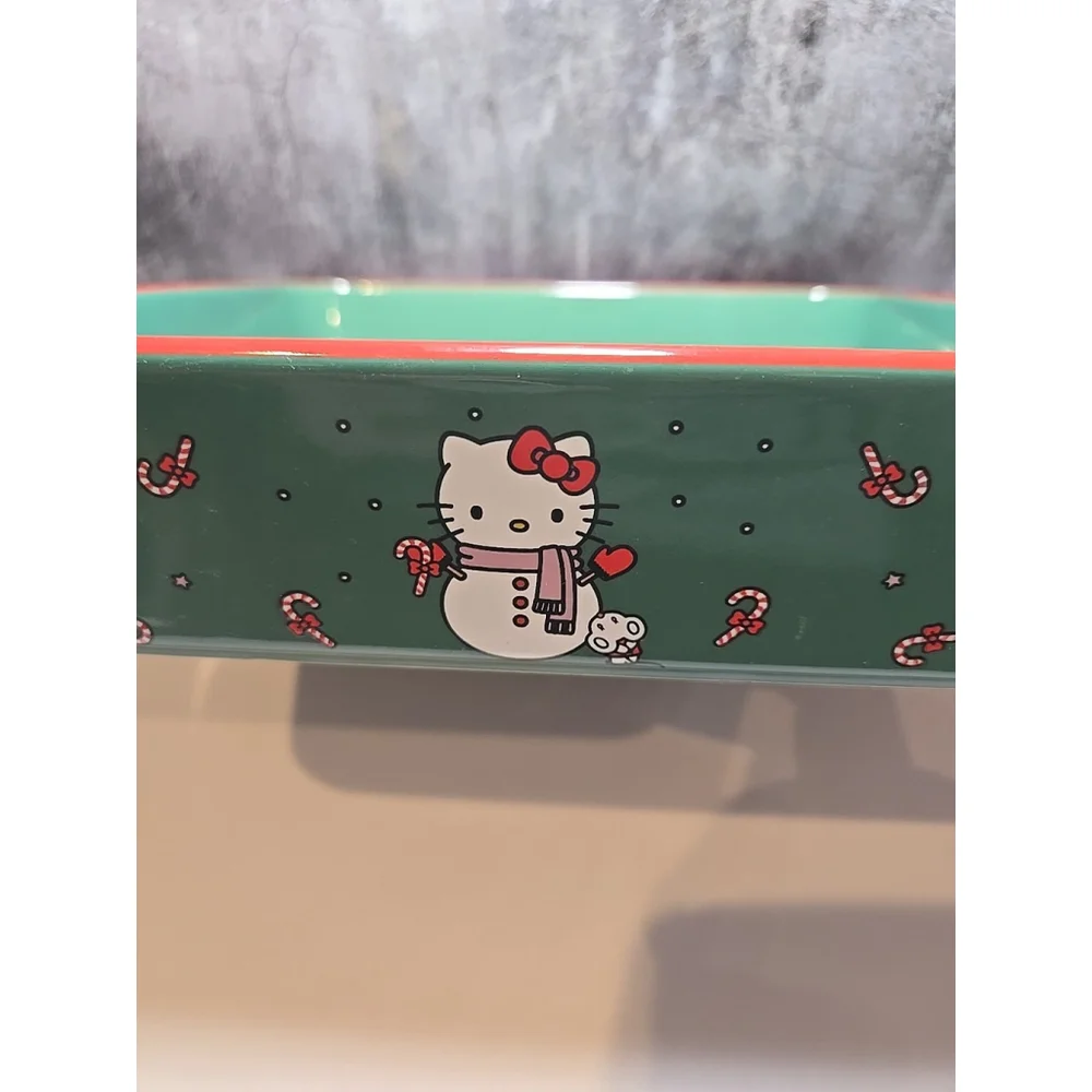 Hello Kitty Sanrio Snowman Baker New In Box 9x9 Green/Red/White (GS1)